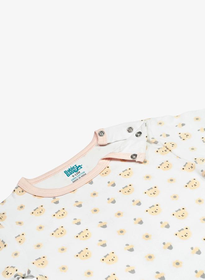 بابيز_بيسك طقم 5 قطع - مريلة، رومبر، قفازات، قبعة، وبدلة نوم - Image 5